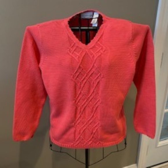 LIZ CLAIBORNE LIZSPORT HOT PINK SWEATER SIZE XL - Picture 3 of 11